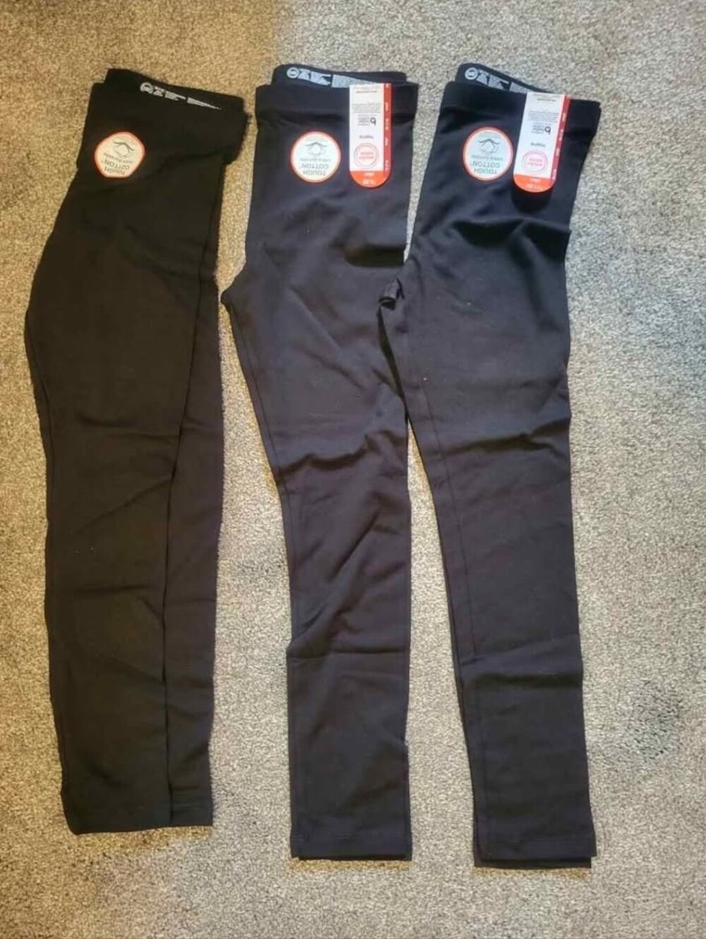 Girls Black Stretch Leggings - Pack of 3, Size 7/8 Plus